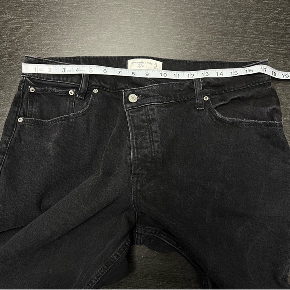 Abercrombie & Fitch Vintage Black Curve Love The Dad High-Rise Jeans 32 Long 14L - Picture 6 of 12